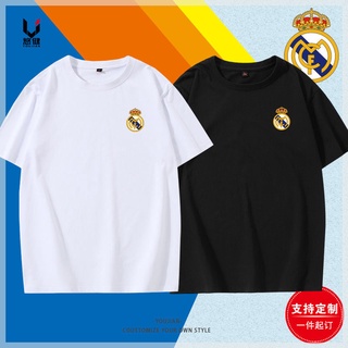 เสื้อยืด พิมพ์ลายโลโก้ฟุตบอล Real Madrid Royal Horse ทรงหลวม สไตล์เกาหลี เหมาะกับฤดูใบไม้ผลิ และฤดูร้อน สําหรับผู้หญิง แ