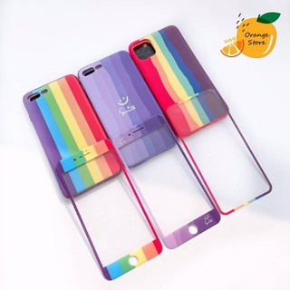 (พร้อมส่ง) เคส Oppo เคสรุ้งพร้อมฟิล์ม A31-A3s-A5s-F9-A53-A83-A93-F7-F11pro-A59-A52020/A92020-Realme5-C17