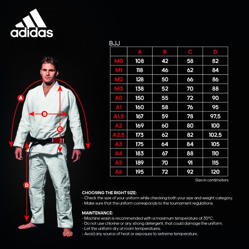 ชุดยูยิตสู​ สีดำ adidas CHALLENGE 2.0 Jiu-jitsu/BJJ uniform - Black (JJ350BK)