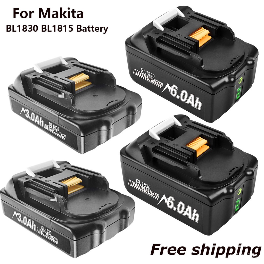 18V BL1815 3.0mah Li-Ion เปลี่ยนแบตเตอรี่สำหรับ Makita 18V BL1815 BL1820 BL1830 BL1815 BL1815N BL182