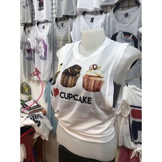 เสื้อกล้ามแขนเว้าคลุมบรา เสื้อออกกำลังกาย ผ้าตาข่าย เสื้อกล้ามโยคะ