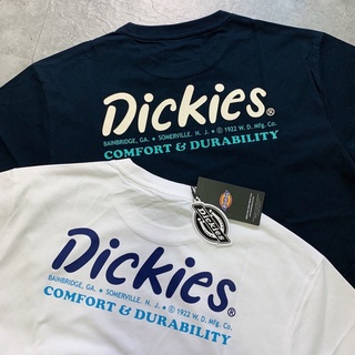 Dickies เสื้อยืดแขนสั้น พิมพ์ลายโลโก้ ขนาดใหญ่ สีฟ้า สีขาวยืด.สบาย.รัก