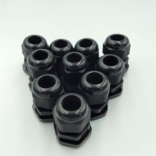 PG-13.5 NYLON CABLE GLAND ไนล่อน เคเบิ้ลแกลน Cable Range :6-12 IP68 ดำ/ขาว แพ็คละ 20ชิ้น