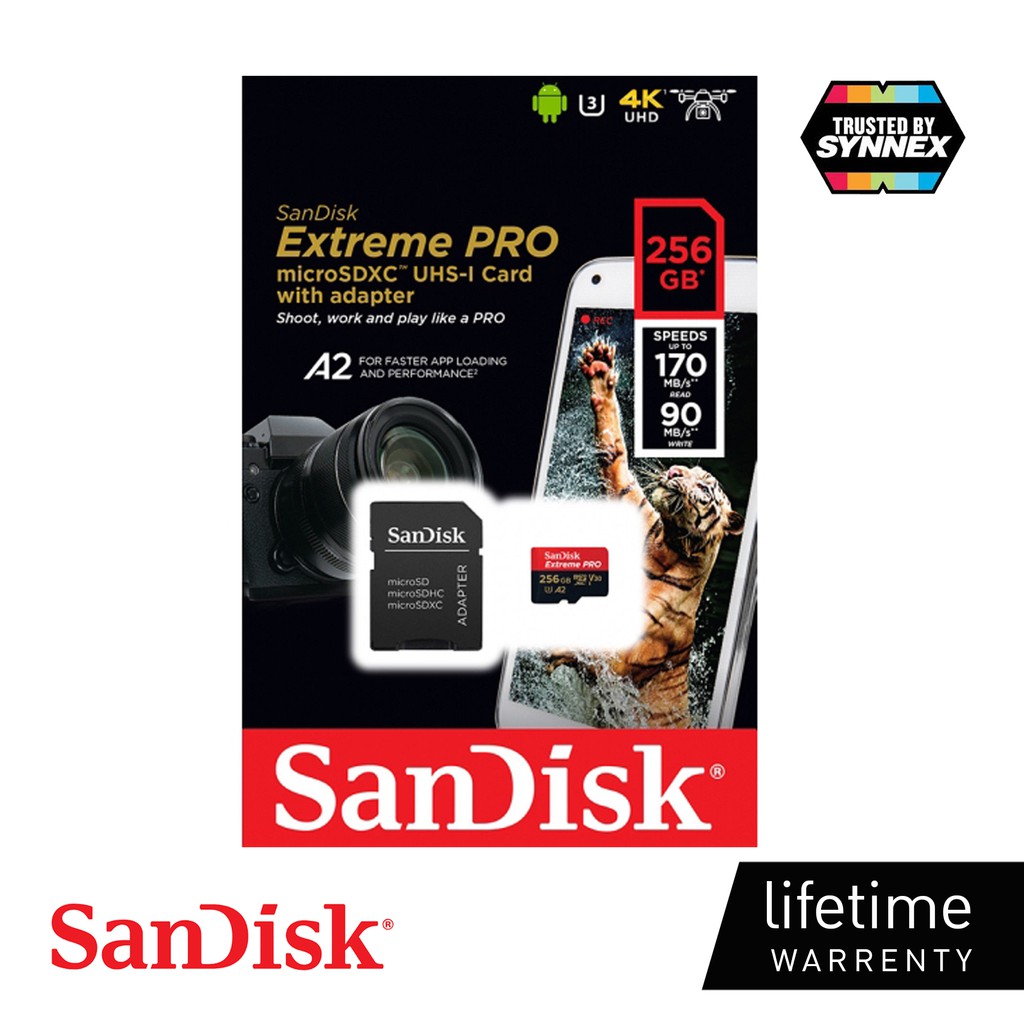 [SANDISK EXTREME PROการ์ด microSDXC™ UHS-I] 256GB รุ่นใหม่ FOR PRO CAMERA