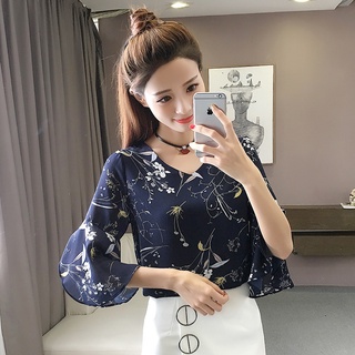 เสื้อชีฟองแขน 5 ส่วน สวยมาก พร้อมส่ง ไม่ต้องรอของ