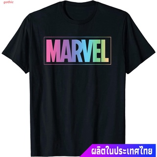 เสื้อยืดแขนสั้น Marvel Logo Pastel Rainbow T-Shirt Popular T-shirts