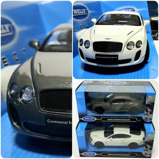 โมเดลรถ เบ็นท์ลีย์ คอนติเน็นทัล โมเดลรถเหล็ก รถโมเดล Bentley Continental Super Sports สเกล 1:24 มี 2 สี -ขาว เทาเข้ม