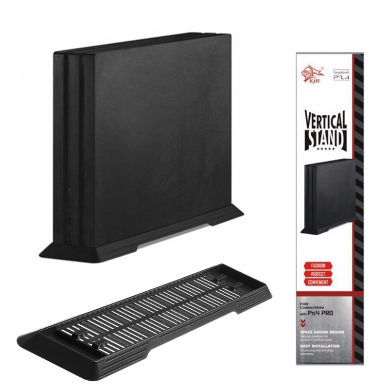 ขาตั้งแนวตั้ง Mount Holder Dock Cradle สําหรับ PS4 Pro / PS4 Slim อุปกรณ์เสริมเกมคอนโซล ABS สีดํา Simple Stand Mount Hold