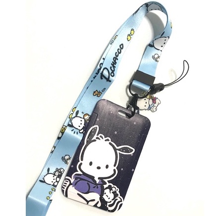 POCHACCO SK B  ที่ใส่บัตร ซองใส่บัตร ที่ใส่บัตร พร้อมสายคล้องคอ(2cm)  ลาย POCHACCO SK B  สำหรับบัตร 