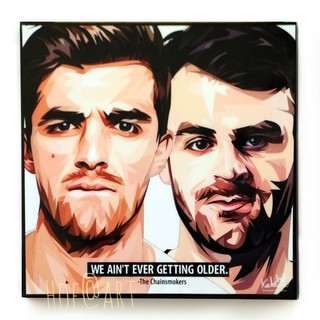 The Chainsmokers เดอะ เชนสโมกเกอร์ส DJ producer ดีเจ EDM เพลง Music ดนตรี รูปภาพ​ติด​ผนัง​ pop art ของขวัญ​ แต่งบ้าน