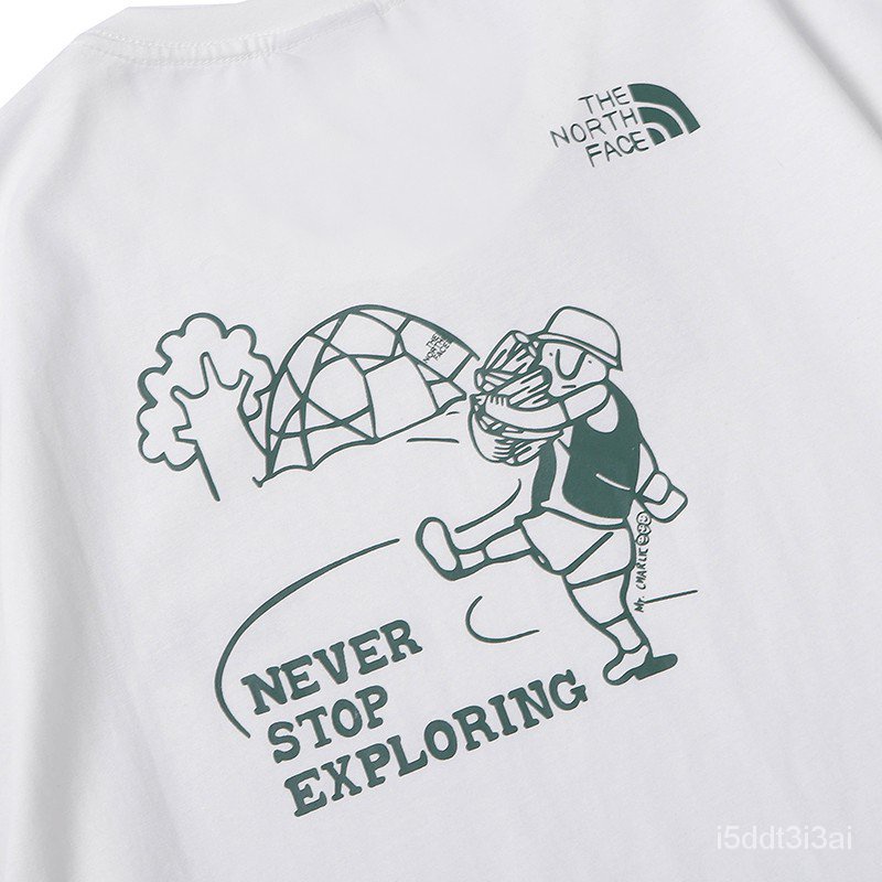 [hot]TNF Cotton T shirt Black Beige White Army green Pink Short Sleeve tshirt Arrival THE Men Women  The North Face O #3