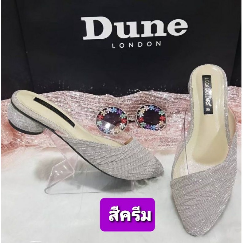 รองเท้าเปิดส้น ฺSize 36 - 45  Bigsize Dune แบบส้นกลม สูง 1 นิ้วคะ เนื้อกริสเตอร์ วิ้งวิ้ง ใส่สวย น่ารักมาก ๆ คะ