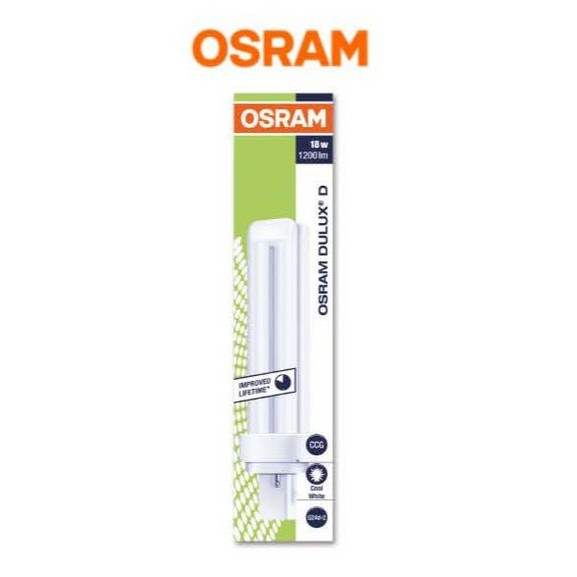 Osram หลอดคอมแพคฟลูออเรสเซนต์ หลอดตะเกียบ Osram DULUX D (2pin) 18W/827 G24D-2