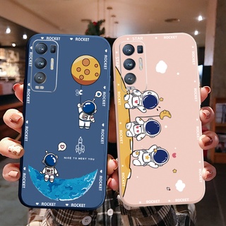 เคสโทรศัพท์มือถือ ขอบสี่เหลี่ยม ลายนักบินอวกาศ สําหรับ OPPO Reno6 Z 5G Reno 5 Pro 4 3 Reno2 Z F A95 5G A76 A96 4G Mini