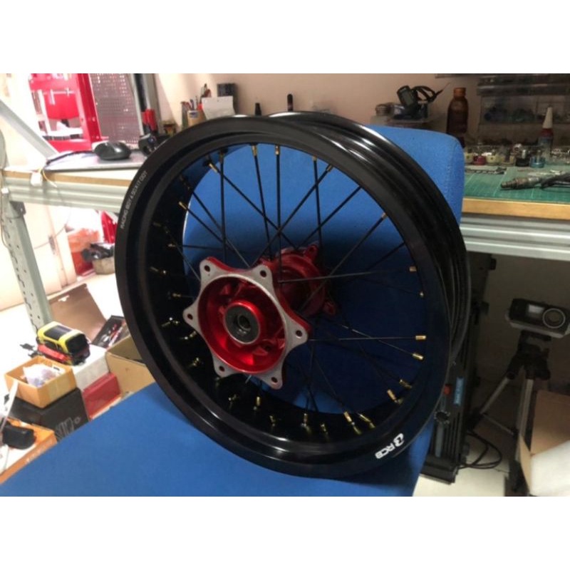 ชุดล้อโมตาร์ด ดุมแดง เลือกสีหมุดได้ พร้อมใส่ได้เลย (1 คู่ ไม่รวมยาง) crf300l crf300rally (นำไปใส่ crf250 ได้)