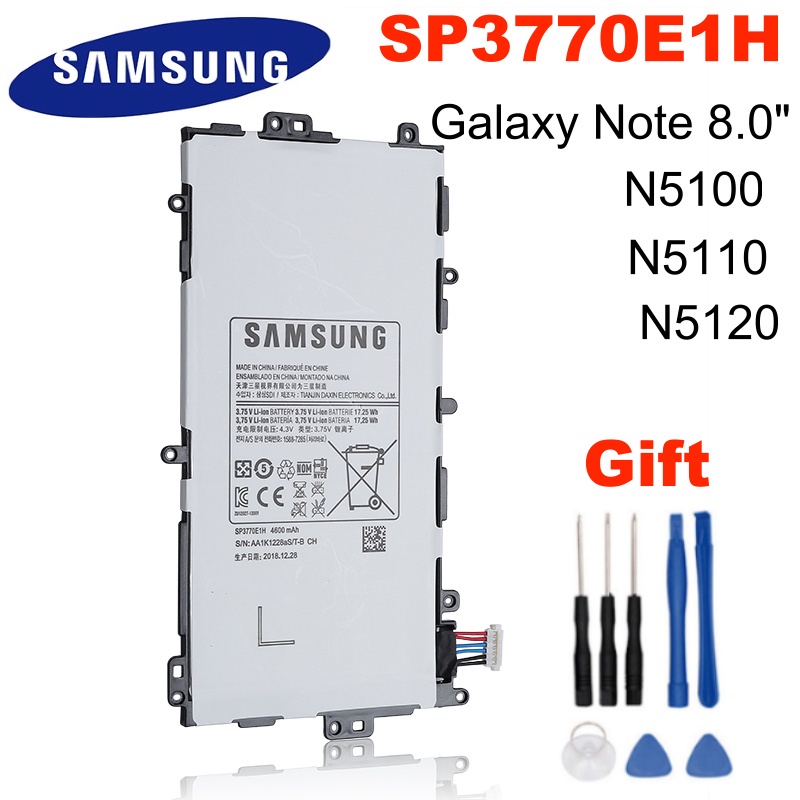 SAMSUNG Tablet Battery SP3770E1H For Samsung Galaxy Note 8.0" GT-N5100 N5110 N5120 Replacement Battery 4600mAh Tabl