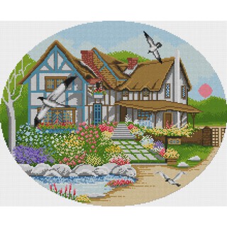 บ้านนกนางนวล (40-P) ชุดปักครอสติช ภิญญ์ ,Cross Stitch Kit Pinn (Pre Order)