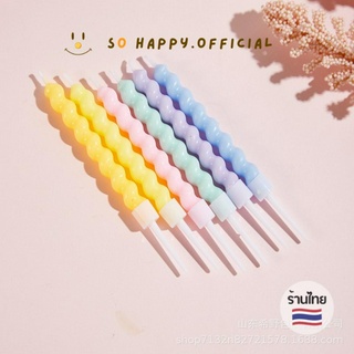 พร้อมส่ง🇹🇭 เทียนเกลียวสีพาสเทล 1 แพ็ค 6 แท่ง