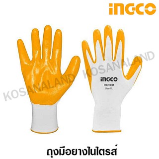 INGCO ถุงมือยาง ไนไตรส์ รุ่น HGNG01 ( Nitrile Gloves )