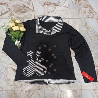 เสื้อสีดำลายแมวป้ายห้อย A domani