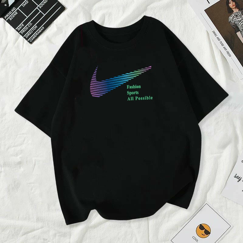 เสื้อแฟชั่น สาวน่ารักเรียบง่าย พิมพ์ลาย ฤดูร้อน ลายใหม่ เสื้อยืดผู้หญิงและผู้ชาย พร้อมส่ง T-684