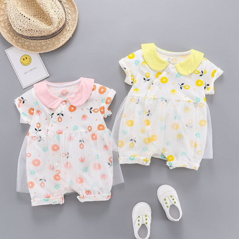 The Izael - Baby Unisex 8pcs Short Sleeve Various Print Romper Set V main image 1