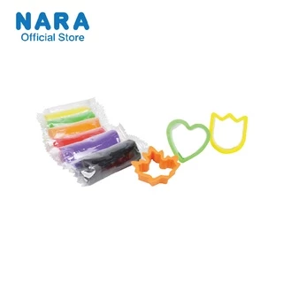 NARA Modelling Clay ดินน้ำมันไร้สารพิษ 7 สี + แม่พิมพ์ 3 ชิ้น ชุดกระปุก (ขนาด 126 กรัม)