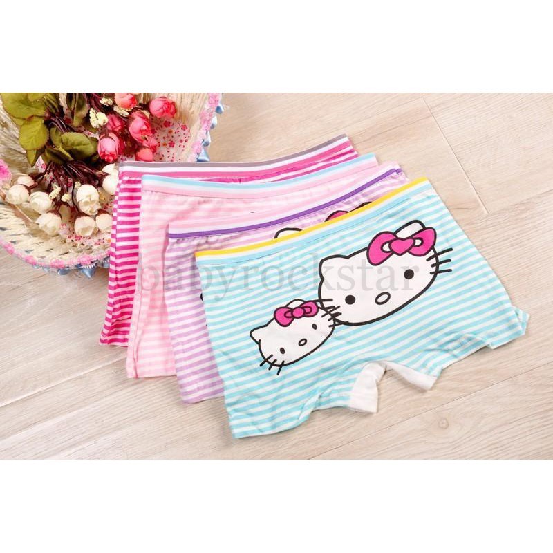 1 ชิ้น Hello Kitty Girl Boxer Seluar Dalam Hello Kitty Budak Perempuan ชุดชั้นในเด็ก Boxer Girl