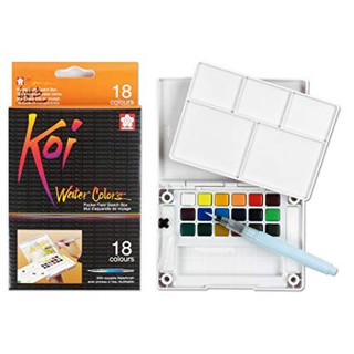 สีน้ำก้อน สีน้ำตลับ KOI SAKURA 18สี XNCW-18H