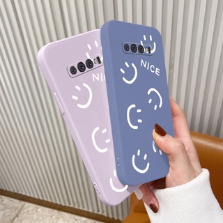 เคสรอยยิ้มเคสมือถือ ซิลิกาเจลเหลว Phone Case For Samsung Galaxy S10 S9 Plus S10E S10Plus S9Plus  กันกระแทก การป้องกันเลนส์กล้อง ปกหลังแบบอ่อน