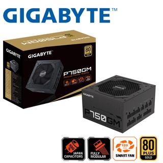 POWER SUPPLY (อุปกรณ์จ่ายไฟ) Gigabyte 750W 850W, P750GM / P850GM (80 Plus Gold) 5y.