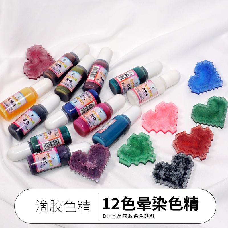 โล๊ะ สีย้อม สีผสม สีใส,เข้ม อีพ้อกซี่เรซิ่น Epoxy Resin ใช้ได้กับUV Resin 10g DIY V2