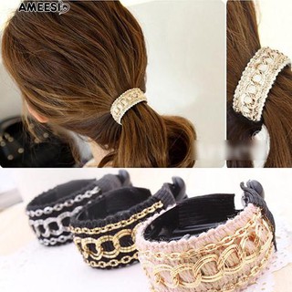 ♥☞ สาวผมผู้หญิงห่วงโซ่คลิปผม Barrette หางม้า Buckle