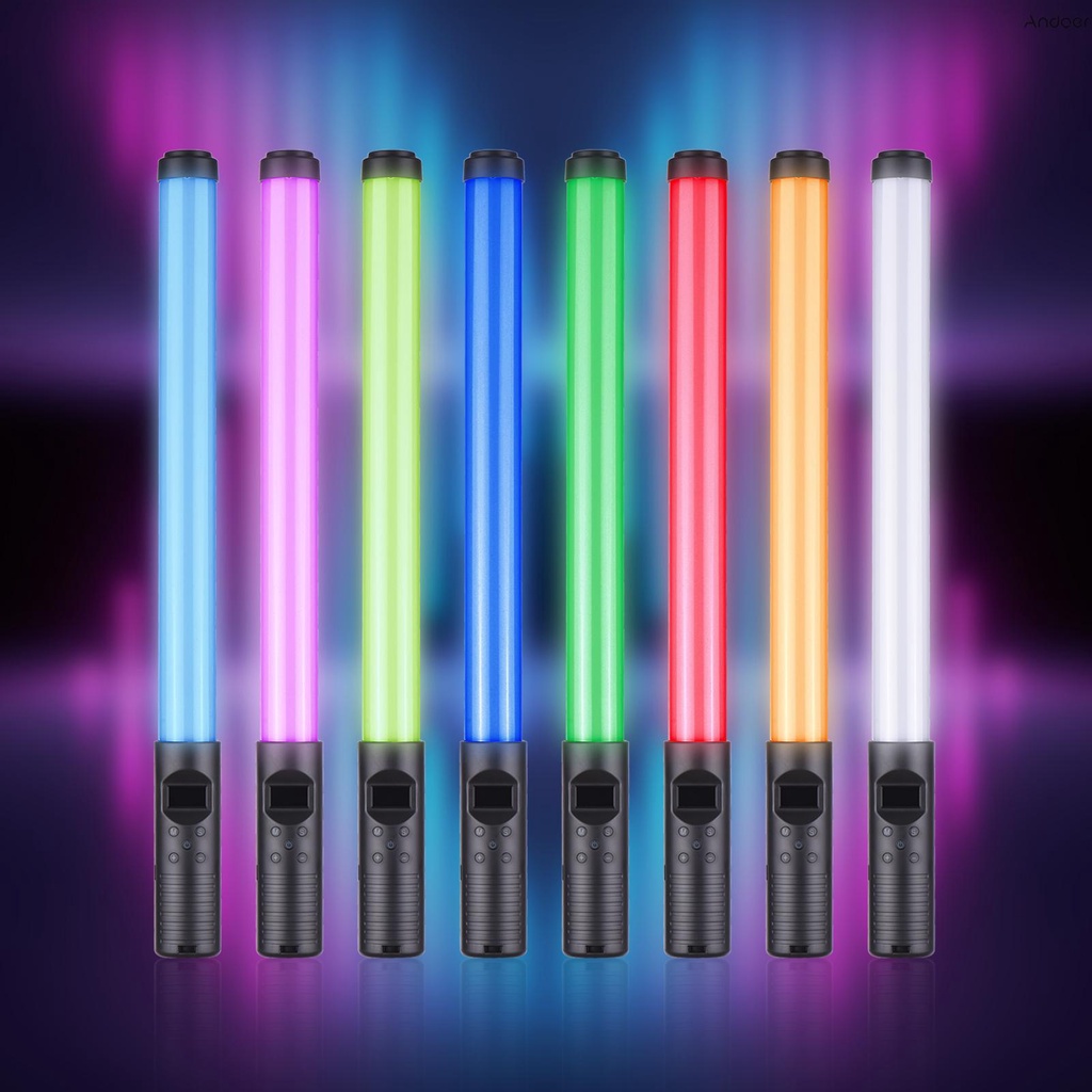 [HOT SALING] 20W Handheld RGB Colorful Light Wand LED Photography Light Bi-color Temperature 3000K-6000K Dimmable Brightness 0%-100% CRI＞85 with Multiple Special Lighting Effects Carrying Bag Remote Control for Party Live Streaming Selfie Portrait Studio