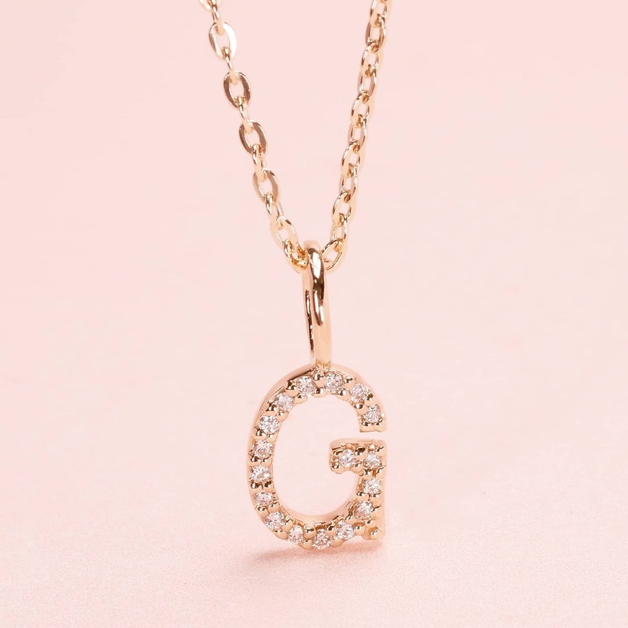 Grace Fine Jewelry จี้เพชร 9K G Alphabet (จี้อย่างเดียว)