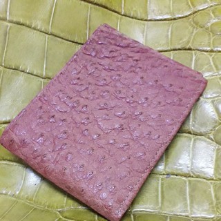 ostrich wallet tan color