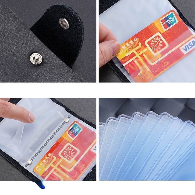 กระเป๋าสตางค์ หนัง PU 12 บิต ใส่บัตรเครดิต พาสปอร์ตได้ สไตล์นักธุรกิจ สําหรับผู้ชาย และผู้หญิง