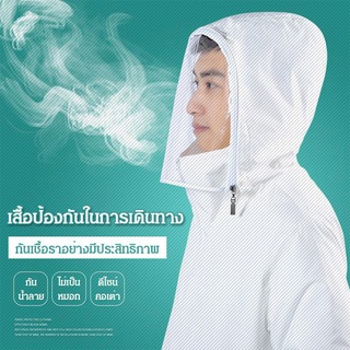 เสื้อหน้ากากใส กันน้ำ กันลม กันน้ำกระเด็น เสื้อมีซิป