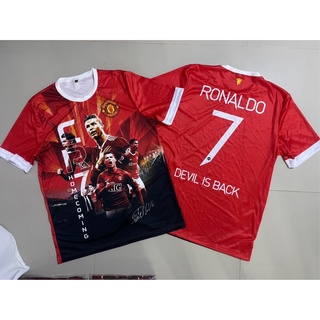 เสื้อพิมพ์ลายแฟนคลับ CR7 ทีมแมนยู ราคาถูกพิมพ์ลายหน้าหลัง