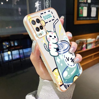 เคสโทรศัพท์มือถือ ซิลิโคนนิ่ม กันกระแทก กันรอยกล้อง ลายการ์ตูนแมวน่ารัก สําหรับ OPPO A54 4G A74 5G A55