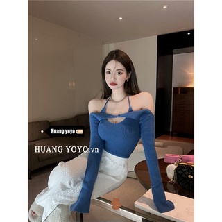 เสื้อยืดแขนกุด ผ้าถัก และเสื้อสูท สองชิ้น แฟชั่นเกาหลี สําหรับผู้หญิง