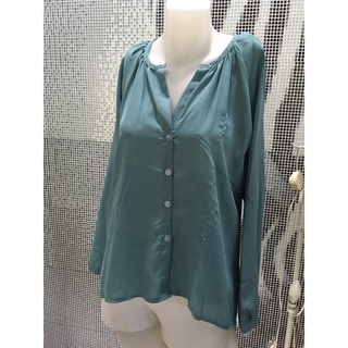 เสื้อแฟชั้นแขนยาว สีเขียวหยก ฟรีไซด