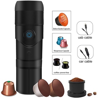 เครื่องชงกาแฟแบบพกพาสำหรับรถยนต์ DC 12V เครื่องชงกาแฟ Nespresso Dolce Gusto แคปซูลผงกาแฟสำหรับรถบ้าน CAMPING