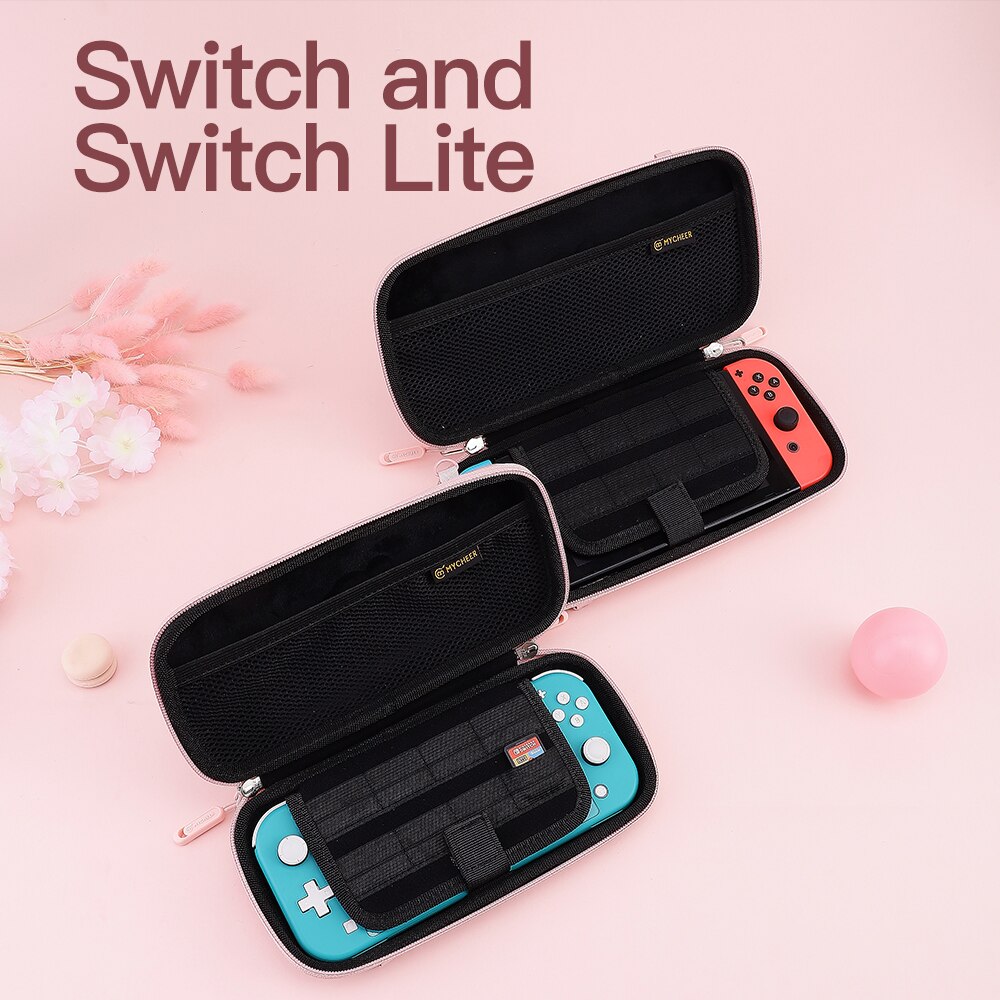 NINTENDO กระเป๋าเคสลายแมวสีชมพูสําหรับ Nintendo Switch / Lite #4