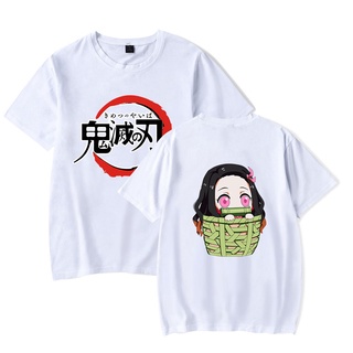 Demon Slayer Kimetsu No Yaiba เสื้อยืดผ้าฝ้าย พิมพ์ลาย สำหรับผู้ชาย และผู้หญิง ลวดลาย DS004A