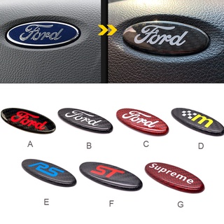 สติกเกอร์คาร์บอนไฟเบอร์ ลายโลโก้ FORD ST RS SUPREME สําหรับติดตกแต่งพวงมาลัยรถยนต์ FORD FORD FOCUS MONDEO 1 ชิ้น