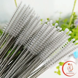 ไม่ทำให้เป็นรอย แปรงล้างหลอดดูด จุกนม ขนไนล่อน Stainless steel soft straw straw brush