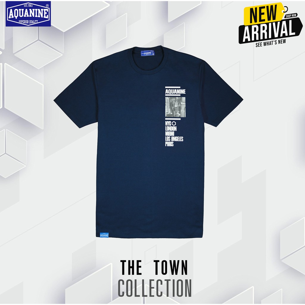 AQUANINE เสื้อยืดผู้ชาย เสื้อยืดผู้หญิง รุ่น THE TOWN มินิมอล สตรีท ลิขสิทธิ์แท้