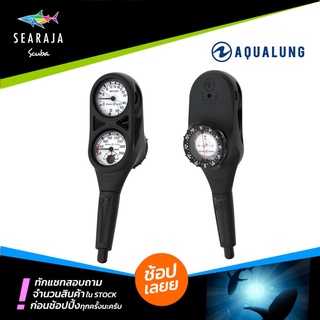 เกจวัดอากาศ ความลึก พร้อมที่วัดอุณหภูมิ และเข็มทิศ Aqualung Console - Combo Pressure &amp; Depth Gauge ( Compass)