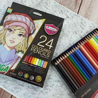 สีไม้ 24สี MASTER ART รุ่นมังงะ 24 coloured pencils (จำนวน 1 กล่อง) อุปกรณ์ศิลปะ ดินสอสี